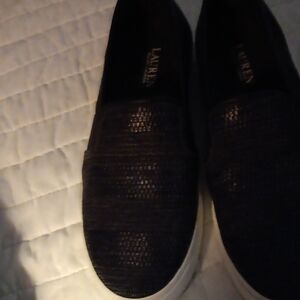 Lauren Women's Black Slip-On Sneakers